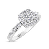Photo of Agatha 7/8 ct tw. Lab Grown Cushion Cluster Ring Set 14K White Gold [BT1900WE-C000]