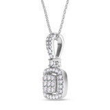 Photo of Agatha 7/8 ct tw. Lab Grown Cushion Cluster Ring Set 14K White Gold [CP1900W]