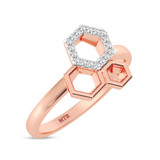 Photo of Tiara 1/5 ct tw. Lab Grown Hexagon Cluster Ring Set 10K Rose Gold [BT1899RE-C000]