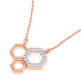 Photo of Tiara 1/5 ct tw. Lab Grown Hexagon Cluster Ring Set 10K Rose Gold [CP1899R]