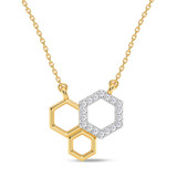 Photo of Tiara 1/5 ct tw. Lab Grown Hexagon Cluster Ring Set 14K Yellow Gold [CP1899Y]