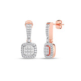 Photo of Agatha 7/8 ct tw. Lab Grown Cushion Cluster Ring Set 10K Rose Gold [CE1900R]