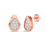 Photo of Beatrix 1/2 ct tw. Lab Grown Pear Cluster Ring Set 14K Rose Gold [CE1905R]