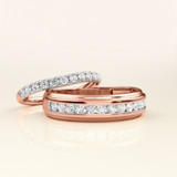 Photo of Elsy 3/4 ct tw. Lab Grown Diamond Wedding Band Set 14K Rose Gold [WB1661R]