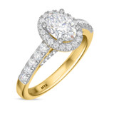 Photo of Elsy 2 7/8 ct tw. Lab Grown Diamond Oval Solitaire Bridal Set 14K Yellow Gold [BT1661YE-I095]
