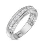 Photo of Elsy 3/8 ct tw. Lab Grown Diamonds Mens Band 10K White Gold [BT1661WM]