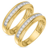 Photo of Elsy 7/8 ct tw. Lab Grown Diamond Same Sex Mens Band Set 14K Yellow Gold [WM1661Y]