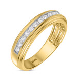 Photo of Elsy 7/8 ct tw. Lab Grown Diamond Same Sex Mens Band Set 14K Yellow Gold [BT1661YM]