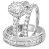 Photo of Elsy 2 1/4 ct tw. Lab Grown Diamond Oval Solitaire Trio Set 10K White Solid Gold [BT1661W-I095]