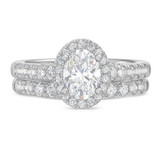 Photo of Elsy 1 7/8 ct tw. Lab Grown Diamond Oval Solitaire Bridal Set 10K White Solid Gold [BR1661W-I095]