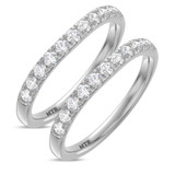 Photo of Elsy 2/3 ct tw. Lab Grown Diamond Same Sex Ladies Band Set 10K White Gold [WL1661W]