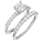 Photo of Milla 2 1/10 ct tw. Lab Grown Diamond Round Solitaire Bridal Set 14K White Gold [BR1665W-L095]