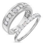 Photo of Milla 1 1/4 ct tw. Lab Grown Diamond Wedding Band Set 14K White Gold [WB1665W]