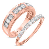 Photo of Milla 1 1/4 ct tw. Lab Grown Diamond Wedding Band Set 14K Rose Gold [WB1665R]