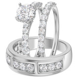 Photo of Milla 2 3/4 ct tw. Lab Grown Diamond Round Solitaire Trio Set 14K White Gold [BT1665W-L095]