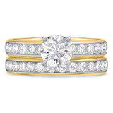 Photo of Arnie 2 ct tw. Lab Grown Diamond Round Solitaire Bridal Set 14K Yellow Gold [BR1672Y-L095]
