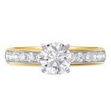 Photo of Arnie 2 ct tw. Lab Grown Diamond Round Solitaire Bridal Set 14K Yellow Gold [BT1672YE-L095]