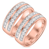 Photo of Arnie 2 2/3 ct tw. Lab Grown Diamond Same Sex Mens Band Set 14K Rose Gold [WM1672R]