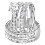 Photo of Arnie 3 1/4 ct tw. Lab Grown Diamond Round Solitaire Trio Set 10K White Gold [BT1672W-L095]