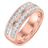 Photo of Arnie 2 2/3 ct tw. Lab Grown Diamond Same Sex Mens Band Set 10K Rose Gold [BT1672RM]