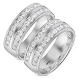 Photo of Arnie 2 2/3 ct tw. Lab Grown Diamond Same Sex Mens Band Set 10K White Gold [WM1672W]