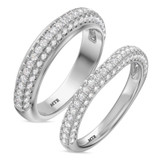 Photo of Gemma 1 3/8 ct tw. Lab Grown Diamond Wedding Band Set 14K White Gold [WB1668W]