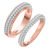Photo of Gemma 1 3/8 ct tw. Lab Grown Diamond Wedding Band Set 14K Rose Gold [WB1668R]