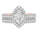 Photo of Gemma 2 1/2 ct tw. Lab Grown Diamond Round Solitaire Bridal Set 10K Rose Gold [BR1668R-L095]