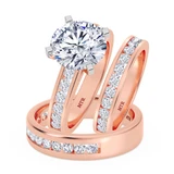 Photo of Lesha 4 7/8 ct tw. Lab Grown Diamond Round Solitaire Trio Set 10K Rose Gold [BT1416R-L295]