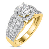 Photo of Amado 1 1/2 ct tw. Lab Grown Diamond Round Solitaire Bridal Set 14K Yellow Gold [BT1682YE-L070]