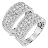 Photo of Amado 3 1/6 ct tw. Lab Grown Diamond Same Sex Mens Band Set 14K White Gold [WM1682W]