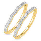 Photo of Amado 1/4 ct tw. Lab Grown Diamond Same Sex Ladies Band Set 14K Yellow Gold [WL1682Y]
