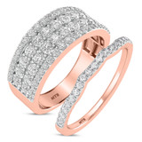 Photo of Amado 1 3/4 ct tw. Lab Grown Diamond Wedding Band Set 14K Rose Gold [WB1682R]
