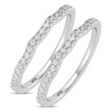 Photo of Amado 1/4 ct tw. Lab Grown Diamond Same Sex Ladies Band Set 14K White Gold [WL1682W]