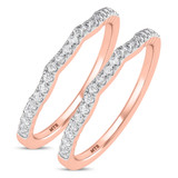 Photo of Amado 1/4 ct tw. Lab Grown Diamond Same Sex Ladies Band Set 10K Rose Gold [WL1682R]
