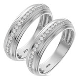 Photo of Frea 1/2 ct tw. Lab Grown Diamond Same Sex Mens Band Set 10K White Gold [WM1674W]