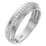 Photo of Frea 1/2 ct tw. Lab Grown Diamond Same Sex Mens Band Set 10K White Gold [BT1674WM]