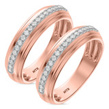 Photo of Frea 1/2 ct tw. Lab Grown Diamond Same Sex Mens Band Set 10K Rose Gold [WM1674R]