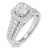 Photo of Davi 1 1/2 ct tw. Lab Grown Diamond Round Solitaire Bridal Set 14K White Gold [BT1678WE-L070]