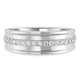 Photo of Davi 1/2 ct tw. Lab Grown Diamond Wedding Band Set 14K White Gold [BT1678WM]
