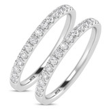 Photo of Davi 3/8 ct tw. Lab Grown Diamond Same Sex Ladies Band Set 14K White Gold [WL1678W]