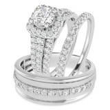 Photo of Davi 1 7/8 ct tw. Lab Grown Diamond Round Solitaire Trio Set 14K White Gold [BT1678W-L070]