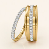 Photo of Davi 1/2 ct tw. Lab Grown Diamond Wedding Band Set 10K Yellow Gold [WB1678Y]