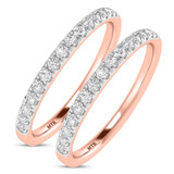 Photo of Davi 3/8 ct tw. Lab Grown Diamond Same Sex Ladies Band Set 10K Rose Gold [WL1678R]