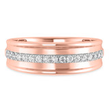 Photo of Davi 2/3 ct tw. Lab Grown Diamond Same Sex Mens Band Set 10K Rose Gold [BT1678RM]