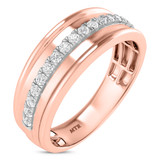 Photo of Davi 2/3 ct tw. Lab Grown Diamond Same Sex Mens Band Set 10K Rose Gold [BT1678RM]