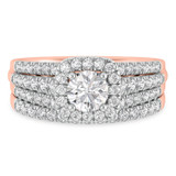 Photo of Davi 1 1/2 ct tw. Lab Grown Diamond Round Solitaire Bridal Set 10K Rose Gold [BR1678R-L070]