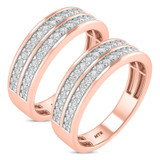 Photo of Uma 1 ct tw. Lab Grown Diamond Same Sex Mens Band Set 14K Rose Gold [WM1677R]