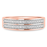 Photo of Uma 1 ct tw. Lab Grown Diamond Same Sex Mens Band Set 14K Rose Gold [BT1677RM]