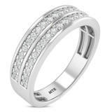 Photo of Uma 1 ct tw. Lab Grown Diamond Same Sex Mens Band Set 14K White Gold [BT1677WM]